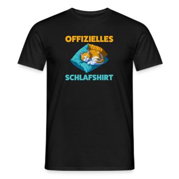 Schlafende Katze - Offizielles Schlafshirt - Männer T-Shirt - Schwarz - Vorne - AI Model Male 178 light (178cm)