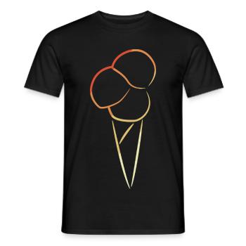 Croquis de crème glacée vintage - T-shirt homme - noir - Devant - AI Model Male 178 light (178cm)