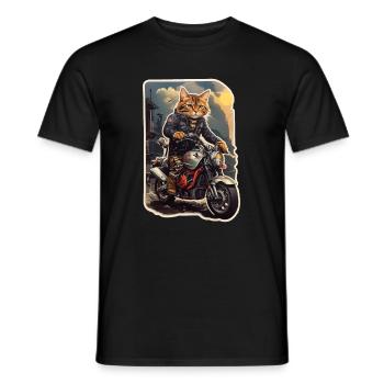 chat moto - T-shirt homme - noir - Devant - AI Model Male 178 light (178cm)