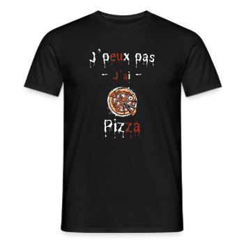 J peux paas j ai pizza halloween - T-shirt homme - noir - Devant - AI Model Male 178 light (178cm)