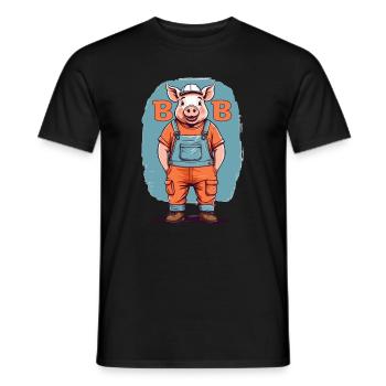 Bob das Bauschwein - Männer T-Shirt - Schwarz - Vorne - AI Model Male 178 light (178cm)