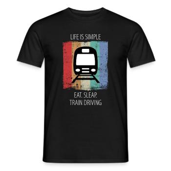 Train Railway Railroad Worker Trains Train Driver - Men's T-Shirt - black - Front - AI Model Male 178 light (178cm)