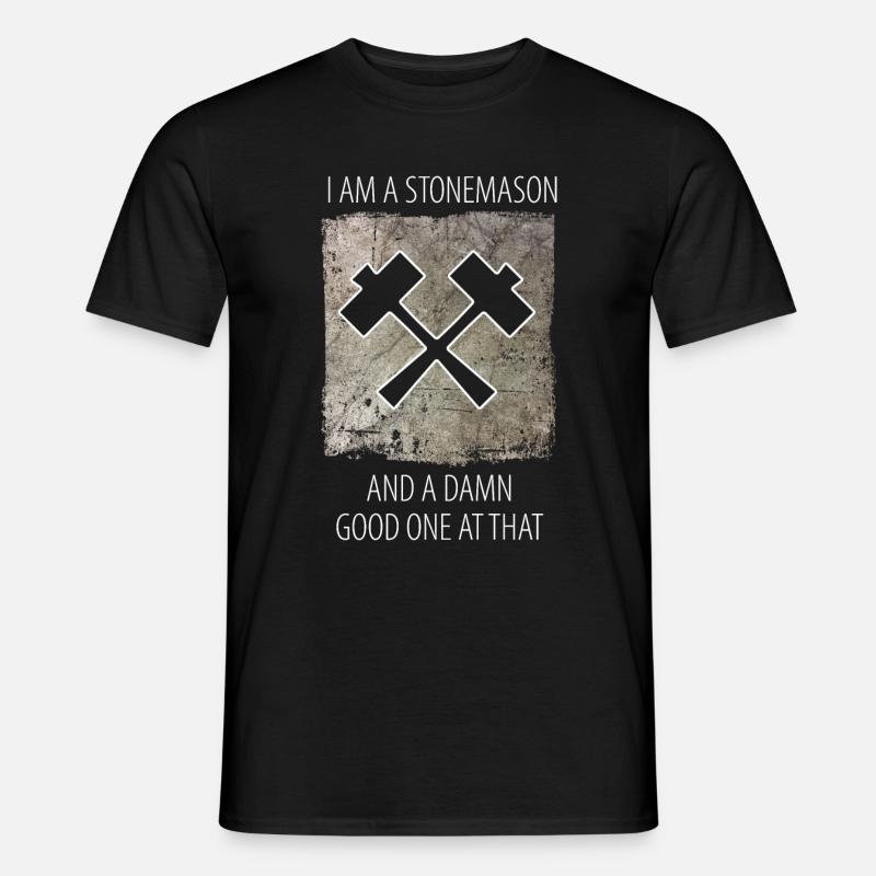 Steinmetz Steinbildhauer Spruch - Männer T-Shirt - Schwarz