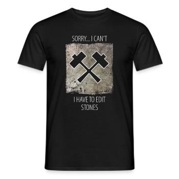 Stonemason Stone Sculptor Saying - Men's T-Shirt - black - Front - AI Model Male 178 light (178cm)