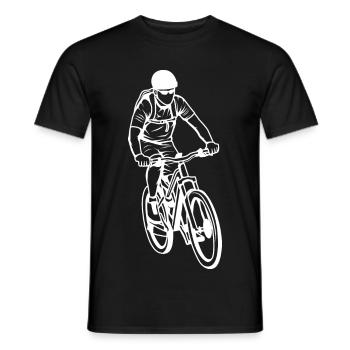Croquis de vététiste - T-shirt homme - noir - Devant - AI Model Male 178 light (178cm)