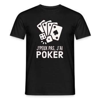 Je peux pas j ai poker - T-shirt homme - noir - Devant - AI Model Male 178 light (178cm)