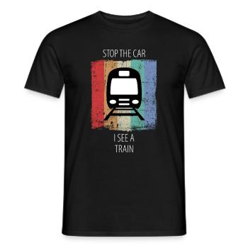 Train Railway Railroad Worker Trains Train Driver - Men's T-Shirt - black - Front - AI Model Male 178 light (178cm)