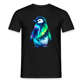 Aurora Borealis Pinguin - Männer T-Shirt - Schwarz - Vorne - AI Model Male 178 light (178cm)