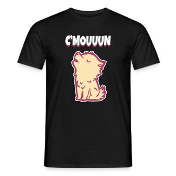 C'MON Howling Wolf Motivation - Men's T-Shirt - black - Front - AI Model Male 178 light (178cm)