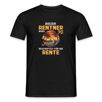 70 Geburtstag Rentner Opa 70 Jahre Rente Spruch - Männer T-Shirt - Schwarz - Vorne - AI Model Male 178 light (178cm)