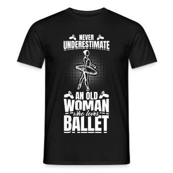 Ne sous-estimez jamais une vieille danseuse de ballet - T-shirt homme - noir - Devant - AI Model Male 178 light (178cm)