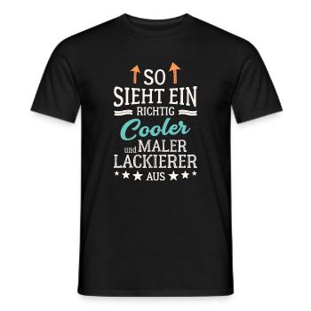So sieht ein richtig cooler Maler Lackierer aus - Männer T-Shirt - Schwarz - Vorne - AI Model Male 178 light (178cm)