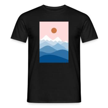 Berglandschaft rosa - Männer T-Shirt - Schwarz - Vorne - AI Model Male 178 light (178cm)