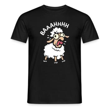 Mouton fou avec dicton - Motifs drôles d’animaux - T-shirt homme - noir - Devant - AI Model Male 178 light (178cm)