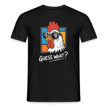 Coq drôle avec impression de lunettes de soleil - T-shirt homme - noir - Devant - AI Model Male 178 light (178cm)