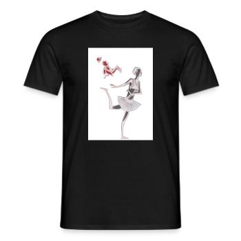 Ballett - Männer T-Shirt - Schwarz - Vorne - AI Model Male 178 light (178cm)