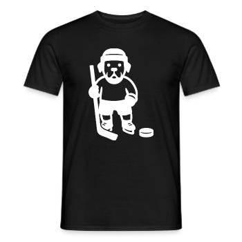 Minimalistischer Labrador Eishockey Spieler  - Men's T-Shirt - black - Front - AI Model Male 178 light (178cm)