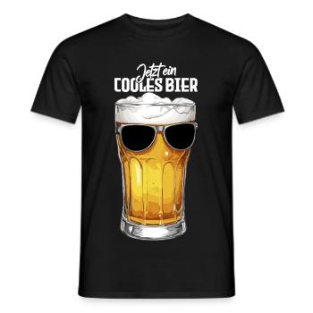 Cooles Bier mit Sonnenbrille für Bierkenner  - Männer T-Shirt - Schwarz - Vorne - AI Model Male 178 light (178cm)