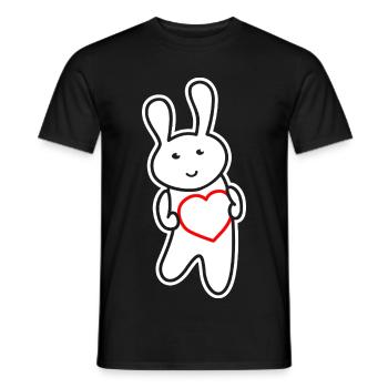 Häschen mit Herz: Liebe & Niedlichkeit - Männer T-Shirt - Schwarz - Vorne - AI Model Male 178 light (178cm)