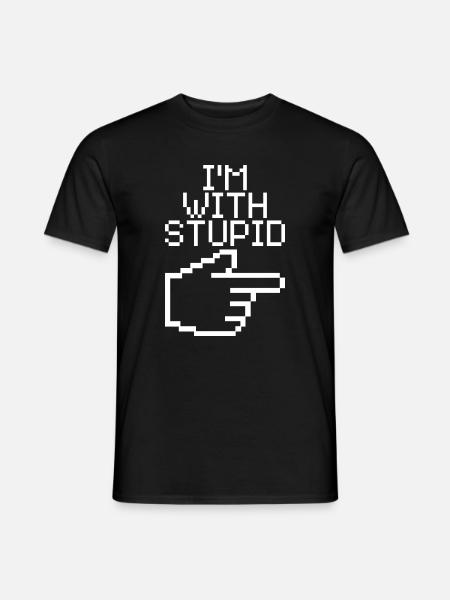 I'm With Stupid – Lustiger IT Spruch - Mænd T-shirt - sort