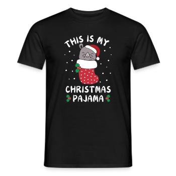 Das Ist Mein Weihnachtspyjama, Süßes Nashorn - Männer T-Shirt - Schwarz - Vorne - AI Model Male 178 light (178cm)