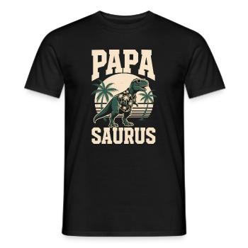 Papa Saurus Rex dinosaure Cadeau de fête des pères - T-shirt homme - noir - Devant - AI Model Male 178 light (178cm)