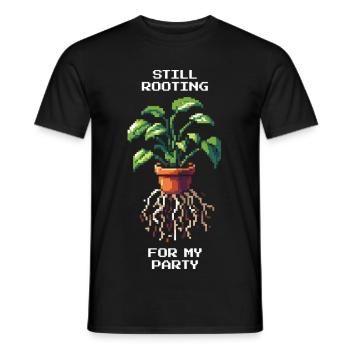 Still Rooting for My Party | Plant Humor - Men's T-Shirt - black - Front - AI Model Male 178 light (178cm)