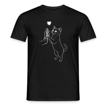 Animal Lover Cat Artwork - Men's T-Shirt - black - Front - AI Model Male 178 light (178cm)
