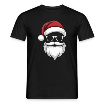 Santa mit Bart & Brille – Retro Weihnacht - Männer T-Shirt - Schwarz - Vorne - AI Model Male 178 light (178cm)