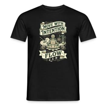 Mouvement avec intention : Zen Flow - T-shirt homme - noir - Devant - AI Model Male 178 light (178cm)