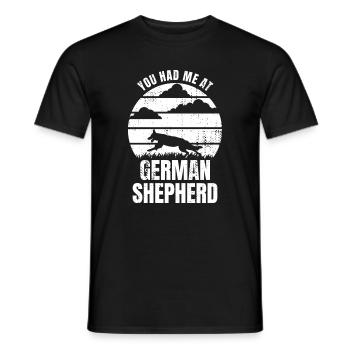 Je had me al bij German Shepherd - Heren T-shirt - zwart - Voor - AI Model Male 178 light (178cm)