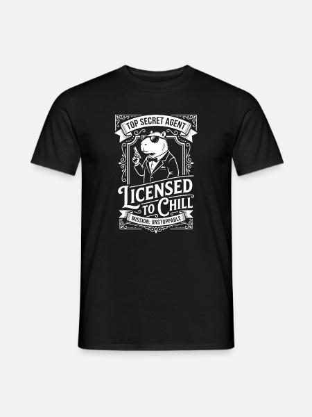 Licensed to Chill - Agent Humor - T-shirt homme - noir