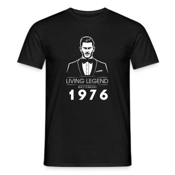 50th Birthday Living Legend (GENT) since 02/1976 - Men's T-Shirt - black - Front - AI Model Male 178 light (178cm)