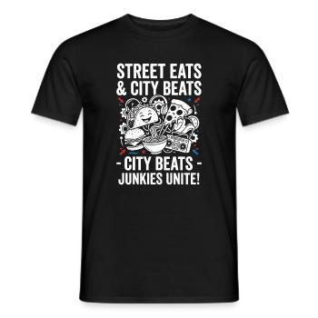 Les encas-cœurs de la ville battent les junkies unis - T-shirt homme - noir - Devant - AI Model Male 178 light (178cm)