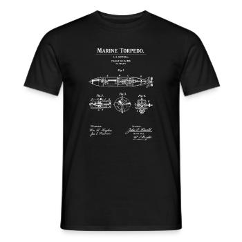 Plan de brevet pour torpilles marines - T-shirt homme - noir - Devant - AI Model Male 178 light (178cm)