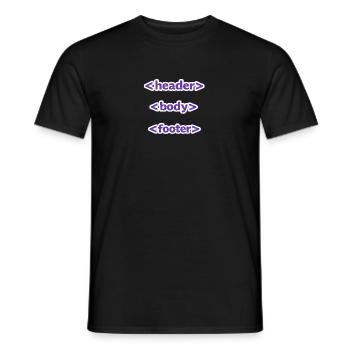Code Stil: Header, Body, Footer - Für jeden - Männer T-Shirt - Schwarz - Vorne - AI Model Male 178 light (178cm)