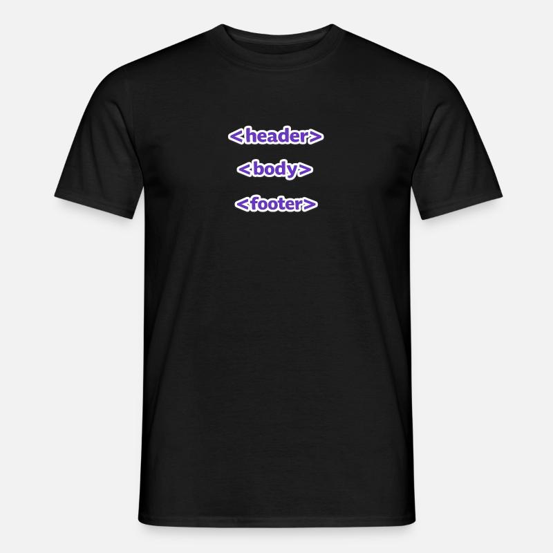 Code Stil: Header, Body, Footer - Für jeden - Männer T-Shirt - Schwarz