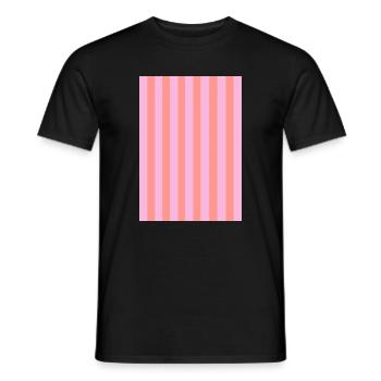 Streifen - Rosa rot personalisierbar - Männer T-Shirt - Schwarz - Vorne - AI Model Male 178 light (178cm)