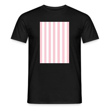 Rayures - rose blanc personnalisable - T-shirt homme - noir - Devant - AI Model Male 178 light (178cm)