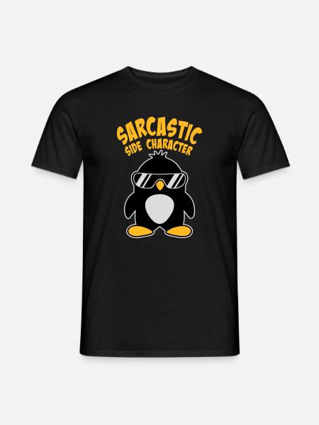 Penguin Sarcastic Side Character Sunglasses Logo - Men's T-Shirt - black