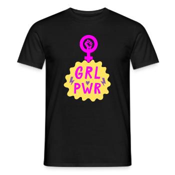 GIRL POWER – HEART OF STRENGTH! ♀ GIRLS SISTERS - Men's T-Shirt - black - Front - AI Model Male 178 light (178cm)