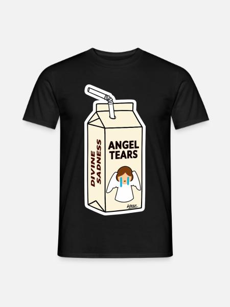 Angel Tears Karton - Männer T-Shirt - Schwarz