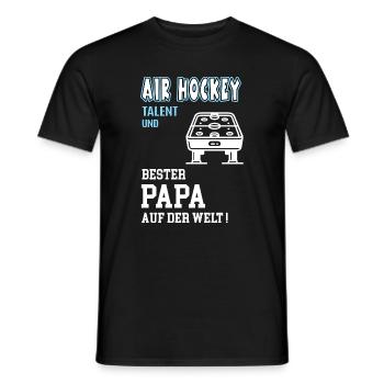 Air Hockey Bester Papa Vater Vatertag Geburtstag - Männer T-Shirt - Schwarz - Vorne - AI Model Male 178 light (178cm)