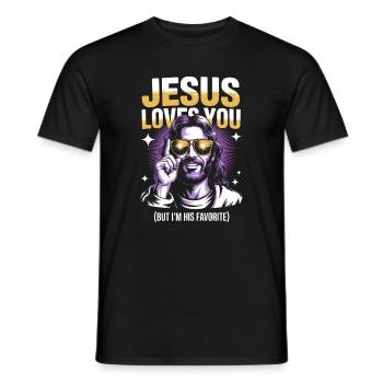 T-shirt préféré de Jesus Loves You - T-shirt homme - noir - Devant - AI Model Male 178 light (178cm)