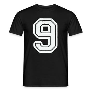 9 - Männer T-Shirt - Schwarz - Vorne - AI Model Male 178 light (178cm)