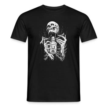 Tropfendes Skelett monochrom - Männer T-Shirt - Schwarz - Vorne - AI Model Male 178 light (178cm)