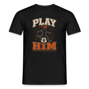 Games for Him Christian Football Faith - Men's T-Shirt - black - Front - AI Model Male 178 light (178cm)