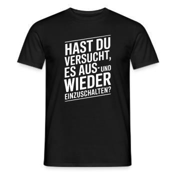 IT Aus- und Einschalten Spruch - Männer T-Shirt - Schwarz - Vorne - AI Model Male 178 light (178cm)