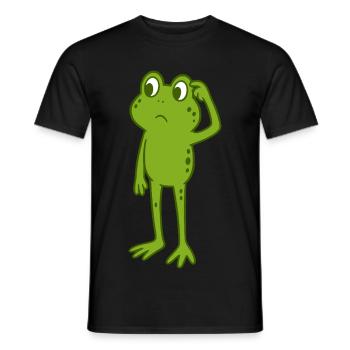 Frosch kratzt sich am Kopf - Männer T-Shirt - Schwarz - Vorne - AI Model Male 178 light (178cm)