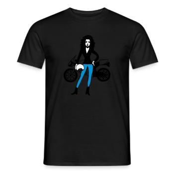 Fille de moto femme - T-shirt homme - noir - Devant - AI Model Male 178 light (178cm)